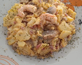 Foto del paso 6 de la receta: Revoltillo de jamón champiñones y langostinos