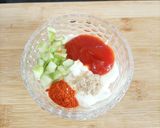 A picture of step 2 of Thousands Island sauce(homemade) with bread Toast.