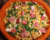 Foto del paso 5 de la receta: Gratinado de espinacas con lentejas y jamón