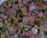 A picture of step 1 of Cold Meat Pasta.