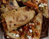 A picture of step 7 of Veggies Peanut Hummus Roti and Bread Wraps & Imli and Banana Chutney.
