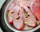 Hình bước làm 1 của món Cá điêu hồng hấp cải thìa