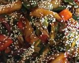 A picture of step 4 of Chilli bhindi bateta (ladyfinger and chips).