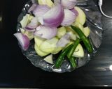 A picture of step 1 of Amiya pyaj chutney.