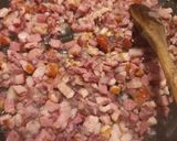 Baconos, lilahagymás rántotta recept fázis 2 fotója