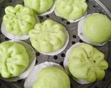 Foto langkah ke 10 dari resep Bakpao Pandan isi Selai Nanas dan Selai Coklat (No Mixer).