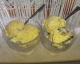 A picture of step 3 of Mango kulfi with coffee-choco pieces🥭🥭🥭🥭🥭🥭🥭🥭🥭🥭🥭🥭🍫🍫.