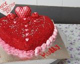 A picture of step 12 of Heart shape red velvet cake.
