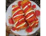 Hình bước làm 5 của món Hotdog phô mai Hàn Quốc