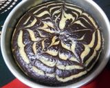 A picture of step 6 of Marbel cake.
