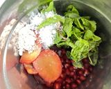 A picture of step 1 of Pomegranate Plum & Mint Juice.