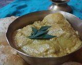 A picture of step 4 of Kashmiri Aloo Dum.