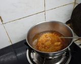 A picture of step 5 of Jaalidar malpua with Rabdi.