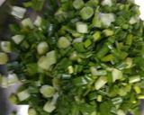 A picture of step 2 of Spring onion and boondi ki sabji.