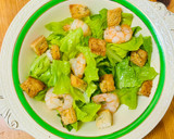 A picture of step 7 of Salad “Caesar” with shrimp 🦐.