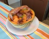Une image de l'étape 8 de Paniers de melon à la pancetta Corse grillée et tomate Tiverta.