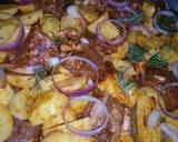 Oven roasted beef and herb potatoes