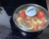 Une image de l'étape 3 de Tomates et courgettes farcies à la poêle.