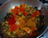 A picture of step 3 of Kolhapuri Misal Pav.
