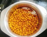 A picture of step 1 of Kala chana masala chaat / Black chickpeas masala chaat.
