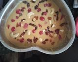 A picture of step 2 of Christmas special heart shape eggless plum cake.