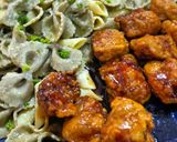 Foto del paso 14 de la receta: Pasta en salsa de mostaza y cerdo en salsa de naranja agridulce