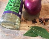 A picture of step 1 of Quick red onion pickle.