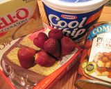 A picture of step 1 of Strawberry Shortcake Trifle.