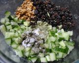A picture of step 2 of Abdoogh Khiar (Iranian cold cucumber soup).