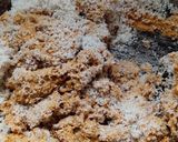 A picture of step 3 of Coconut Besan Burfi.