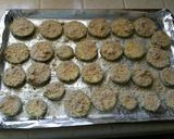 A picture of step 3 of Crispy Garlic parmesan zucchini chips.
