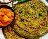 A picture of step 9 of Palak Lachha Paratha (Layered Spinach Paratha).