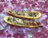 Une image de l'étape 10 de Courgette jaune farcie pancetta tomates emmental aux épices et origan (recette plancha).