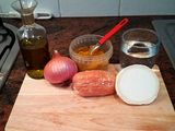 Goat cheese chicken burger with curried onions. 