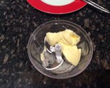 A picture of step 2 of Chicken schitty w/garlic mash + beans.