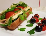 Pas rețetă Sandwich cu salată, roșii, caș de vacă și șuncă de pui 4 fotografie