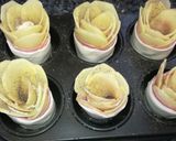 Foto del paso 4 de la receta Rosas de patata, hojaldre, bacon y Philadelphia