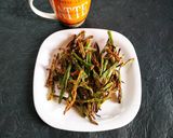 A picture of step 3 of Kurkuri bhindi.