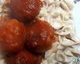 Foto del paso 10 de la receta: Albóndigas con carne de pavita y pasta corta en salsa de almendras y pecanas, cremosita🇵🇪