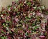 A picture of step 1 of Lal Saag Bhaja/Amaranth.