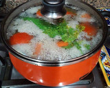 Foto del paso 6 de la receta: Crema de besugos con zanahorias y puré de patatas