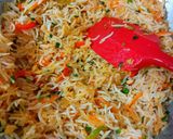 A picture of step 3 of Mexican fried rice.