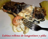 Foto del paso 9 de la receta: Lubina rellena de langostinos y piña