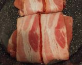 Töltött karaj, baconba tekerve, Meggle főzőkrémes mustármártással.#gluténmentes #tejmentes recept fázis 4 fotója
