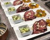 Smoked Rib-eye over Mustard Sauce, Loaded Smashed Potatoes, and Cucumber Salad recipe step 20 photo