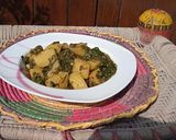 A picture of step 5 of Aloo Palak.