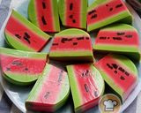 Gambar langkah 11 resipi Puding Biskut Tembikai.