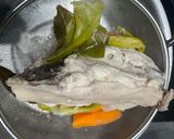 A picture of step 6 of Cook every part - Chicken broth (with some meat) from chicken back/carcass, and wing tips.