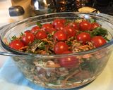 Une image de l'étape 13 de Salade de lentilles au bœuf,tomates,carottes et pissenlit.