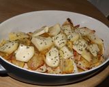 Foto del paso 5 de la receta: Pechugas de pavo con patatas, bacon y queso Reblochon